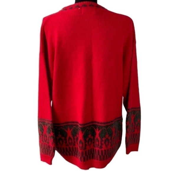 Tarazzia Vintage Red Crew Neck Wool Blend Sweater Medium - Picture 4 of 11